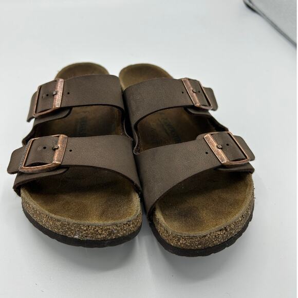 Birkenstock Arizona Sandals Size 34 EU (Kids/Small) Brown Leather Copper Buckles - Picture 8 of 16